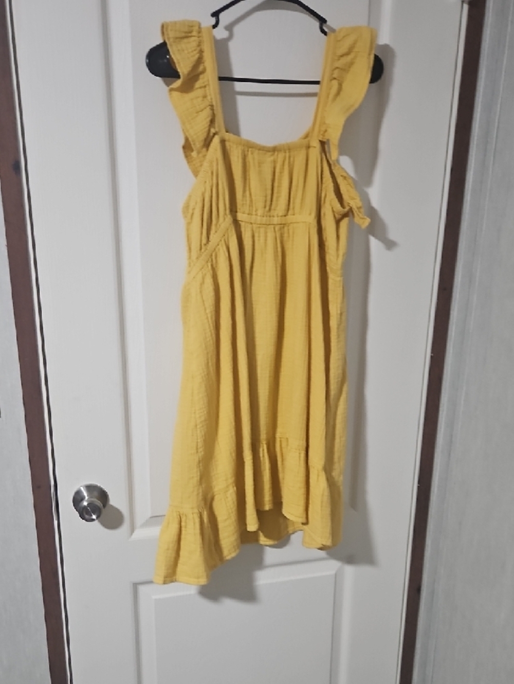 Yellow Ruffle-Shoulder Sundress - Picture 3 of 3